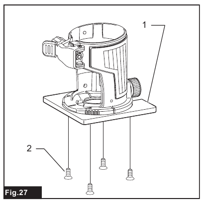 Makita - RT0702C - Verwendung des Kippbasis-Schutzes mit der Basis Verwendung des Kippbasis-Schutzes mit der Basis
