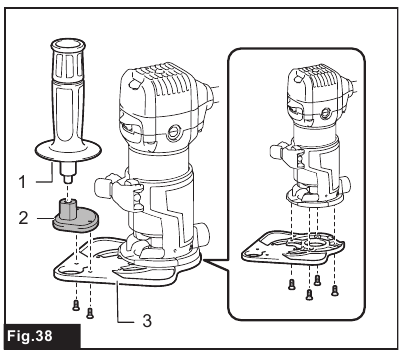 Makita - RT0702C - Verwendung mit Stangengriff Verwendung mit Stangengriff