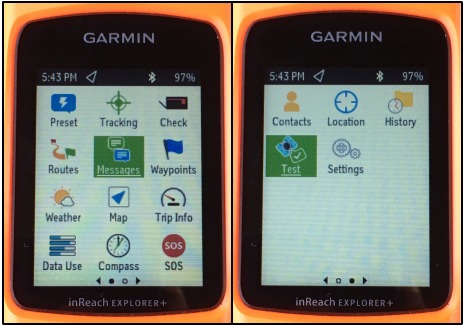 Garmin - inReach EXPLORER + - Hauptmenüpunkte Hauptmenüpunkte