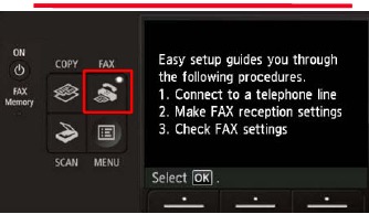 Canon - PIXMA MX922 - Einfache Fax-Einrichtung - Schritt 1 Einfache Fax-Einrichtung - Schritt 1