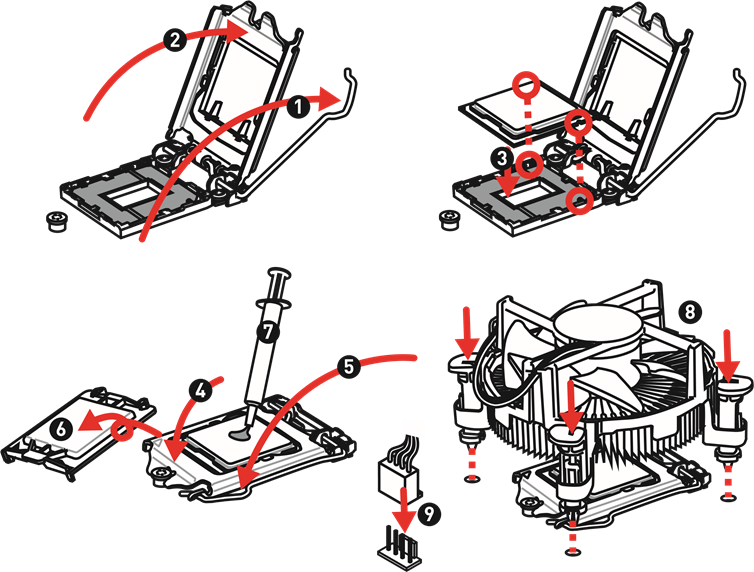 MSI - H310M GAMING PLUS - Installation des CPU-Sockels Installation des CPU-Sockels
