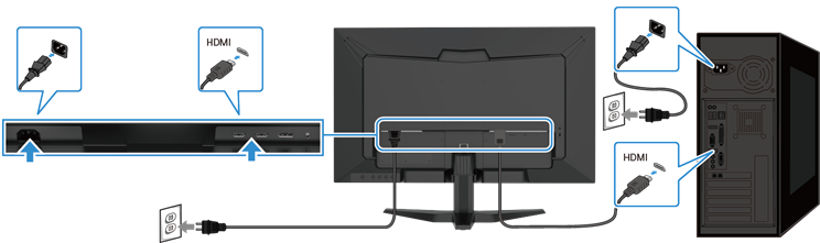 Dell - G2725D - HDMI-Kabel anschließen HDMI-Kabel anschließen
