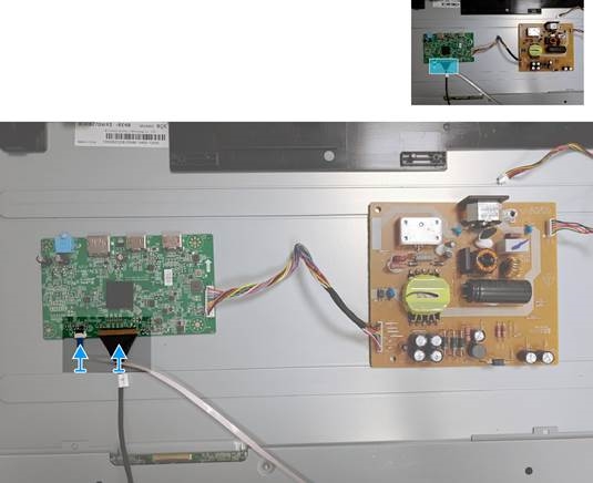 Dell - G2725D - Hauptplatine und Netzplatine anbringen - Schritt 1 Hauptplatine und Netzplatine anbringen - Schritt 1