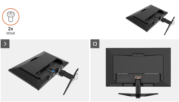 Dell - G2725D - Standfuß anbringen Standfuß anbringen