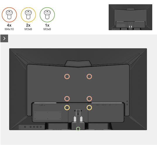 Dell - G2725D - Rückabdeckung entfernen - Schritt 1 Rückabdeckung entfernen - Schritt 1