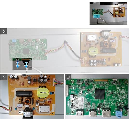 Dell - G2725D - Hauptplatine und Netzplatine entfernen - Schritt 4 Hauptplatine und Netzplatine entfernen - Schritt 4