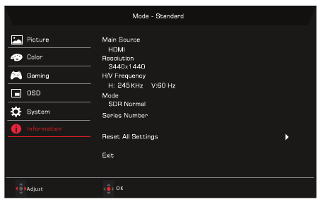 Acer - X34 - Produktinformationen Produktinformationen