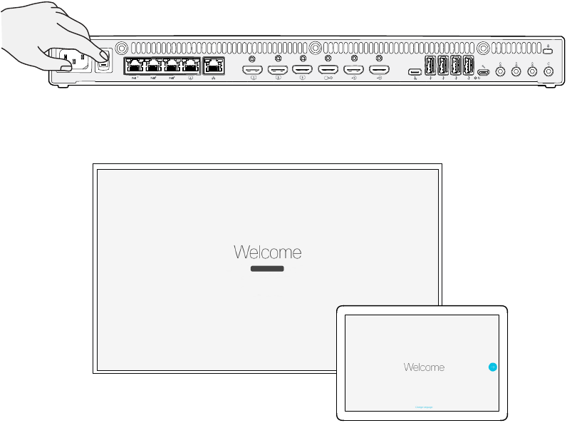 Cisco - Room Kit EQ - Gerät einschalten und Software-Einrichtung abschließen Gerät einschalten und Software-Einrichtung abschließen