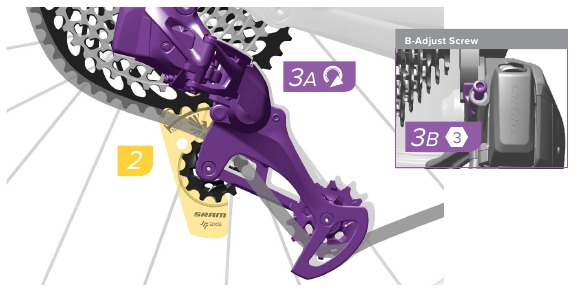 SRAM - Eagle AXS - Ketten-Abstands-Einstellung mit Messlehre Ketten-Abstands-Einstellung mit Messlehre