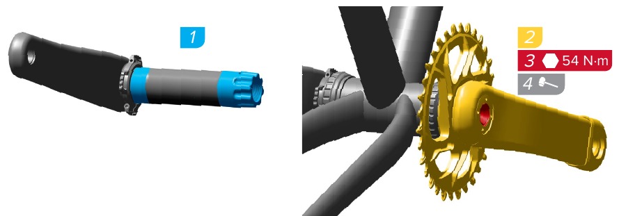 SRAM - Eagle AXS - DUB™ Kurbelgarnitur-Installation - Schritt 1 DUB™ Kurbelgarnitur-Installation - Schritt 1