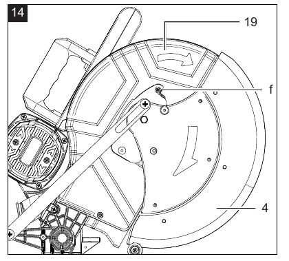 Scheppach - HM140L - Sägeblatt wechseln - Schritt 1 Sägeblatt wechseln - Schritt 1