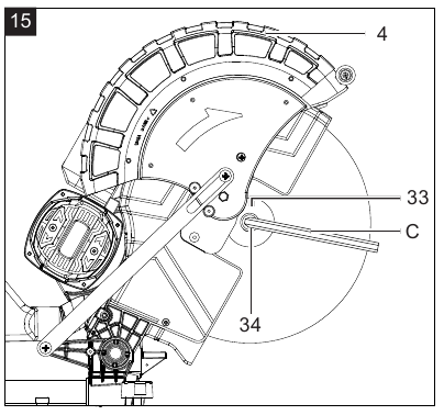 Scheppach - HM140L - Sägeblatt wechseln - Schritt 2 Sägeblatt wechseln - Schritt 2