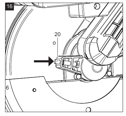 Scheppach - HM140L - Sägeblatt wechseln - Schritt 3 Sägeblatt wechseln - Schritt 3