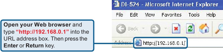 D-Link - DI-524 - Verwenden des Setup-Assistenten - Schritt 1 Verwenden des Setup-Assistenten - Schritt 1