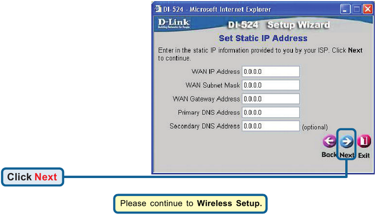 D-Link - DI-524 - Verwenden des Setup-Assistenten - Schritt 10 Verwenden des Setup-Assistenten - Schritt 10