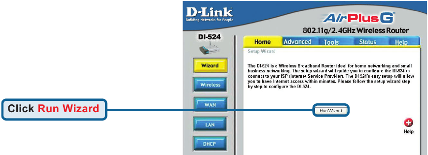 D-Link - DI-524 - Verwenden des Setup-Assistenten - Schritt 3 Verwenden des Setup-Assistenten - Schritt 3