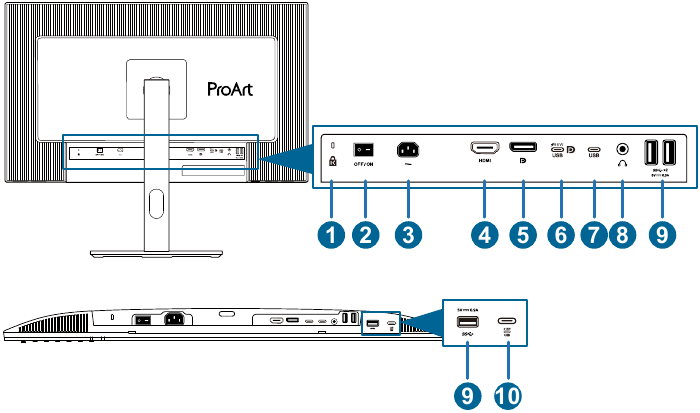 Asus - ProArt PA27JCV - Monitor Einführung - Rückansicht Monitor Einführung - Rückansicht