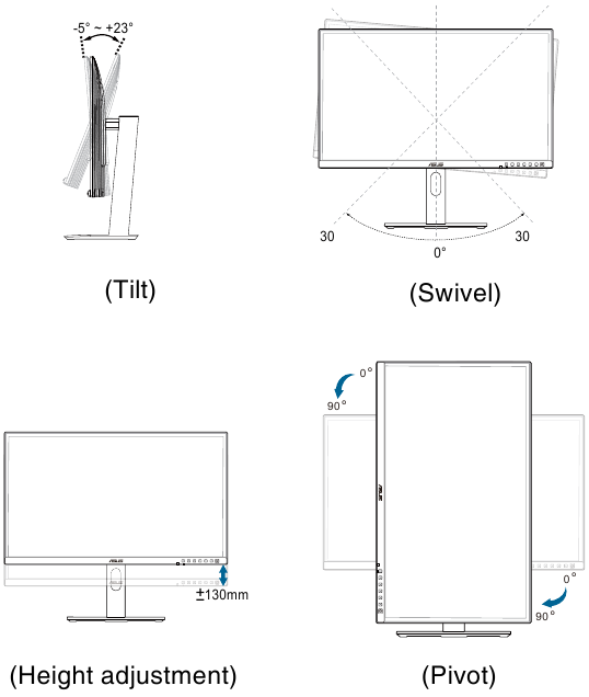 Asus - ProArt PA27JCV - Einrichtung - Einstellen des Monitors Einrichtung - Einstellen des Monitors
