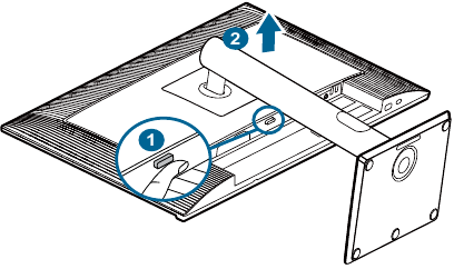 Asus - ProArt PA27JCV - Einrichtung - Abnehmen des Arms/Standfußes (für VESA-Wandmontage) Einrichtung - Abnehmen des Arms/Standfußes (für VESA-Wandmontage)