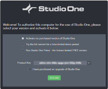 PreSonus - AudioBox USB 96 - Erste Schritte - Studio One aktivieren Erste Schritte - Studio One aktivieren