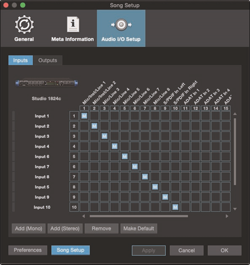 PreSonus - Studio 1810c - Einen neuen Song erstellen - Schritt 2 Einen neuen Song erstellen - Schritt 2