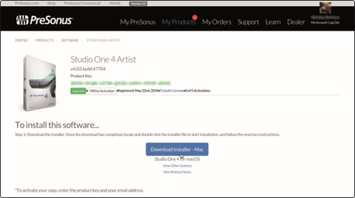 PreSonus - Studio 1810c - Installation und Autorisierung - Schritt 1 Installation und Autorisierung - Schritt 1