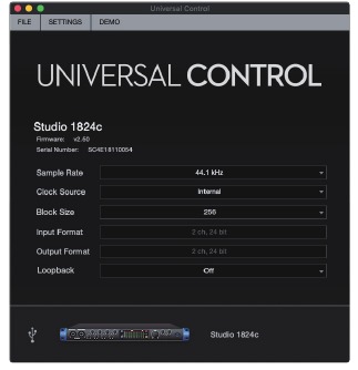 PreSonus - Studio 1810c - UC Surface Startfenster UC Surface Startfenster