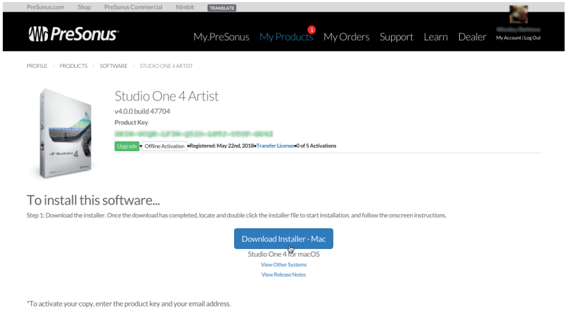 PreSonus - Studio 24c - Herunterladen und Ausführen des Studio One Installers Herunterladen und Ausführen des Studio One Installers