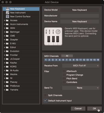 PreSonus - Studio 24c - Studio One - MIDI-Geräte konfigurieren - Schritt 3 Studio One - MIDI-Geräte konfigurieren - Schritt 3