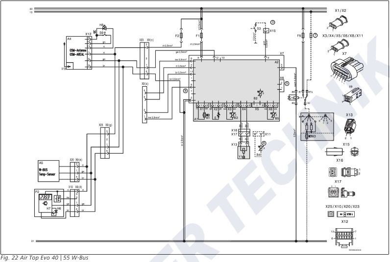 Webasto - Air Top Evo 40 - Stromlaufplan - Teil 1 - Air Top Evo 40, 55 W-Bus Stromlaufplan - Teil 1 - Air Top Evo 40, 55 W-Bus
