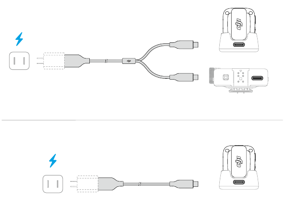 dji - MIC MINI - Laden mit der Ladestation Laden mit der Ladestation