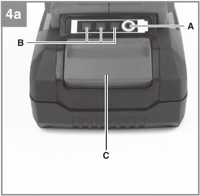 EINHELL - GC-CH 18/40 Li - Einsetzen des Akkus - Schritt 1 Einsetzen des Akkus - Schritt 1