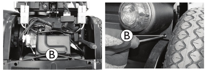 Invacare - Leo - Bremslicht hinten ersetzen - Schritt 2 Bremslicht hinten ersetzen - Schritt 2