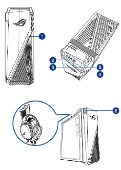 Asus - ROG Strix - Vorder- und Oberansicht Vorder- und Oberansicht
