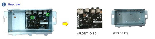 Asus - ROG Strix - FRONT IO BOARD - Demontagehinweis FRONT IO BOARD - Demontagehinweis