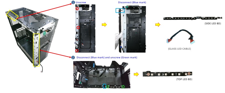 Asus - ROG Strix - LED BOARD - Demontagehinweis LED BOARD - Demontagehinweis