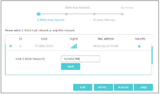 TP-Link - RE650 - Mit dem Host-Netzwerk über einen Webbrowser verbinden - Schritt 2 Mit dem Host-Netzwerk über einen Webbrowser verbinden - Schritt 2