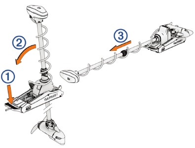 Garmin - FORCE KRAKEN - Motor aus der ausgefahrenen Position verstauen Motor aus der ausgefahrenen Position verstauen