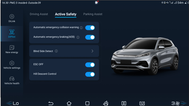 BYD - Atto 3 - Bergabfahrhilfe (HDC) - Aktivieren oder deaktivieren Bergabfahrhilfe (HDC) - Aktivieren oder deaktivieren