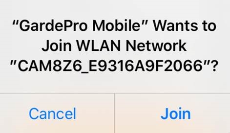 GardePro - E6 - Wi-Fi-Verbindung auf iOS-Gerät zulassen Wi-Fi-Verbindung auf iOS-Gerät zulassen