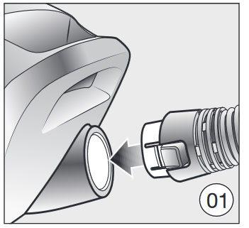Miele - HS16 - Saugschlauch anbringen - Schritt 1 Saugschlauch anbringen - Schritt 1