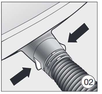 Miele - HS16 - Saugschlauch anbringen - Schritt 2 Saugschlauch anbringen - Schritt 2