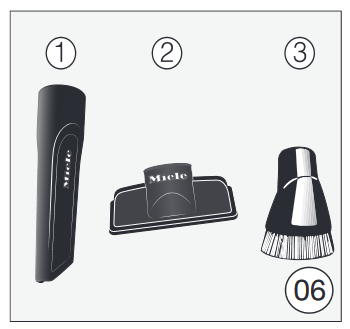Miele - HS16 - Verwendung des mitgelieferten Zubehörs Verwendung des mitgelieferten Zubehörs
