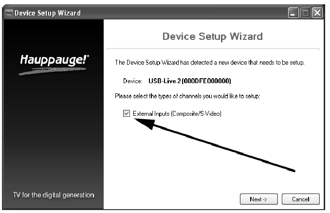 Hauppauge - USB-Live2 - Externe Eingänge Externe Eingänge