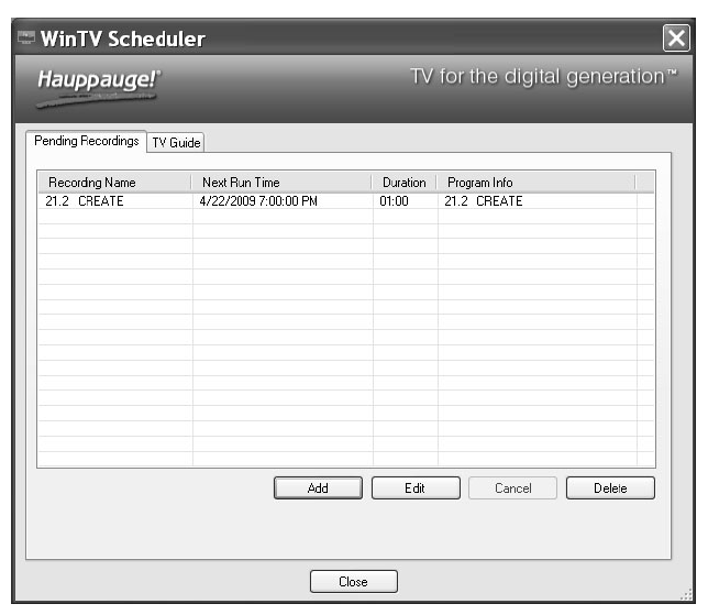 Hauppauge - USB-Live2 - TV-Zeitplaner TV-Zeitplaner