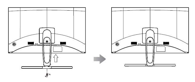 Acer - Abidpx ED323QUR - Befestigen/ Entfernen des Standfußes Befestigen/ Entfernen des Standfußes