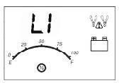 LCD-Anzeige bei falscher Polarität der Klemmen