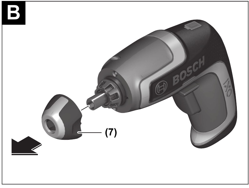 Bosch - IXO - Exzenteradapter/Winkeladapter - Schritt 1 Exzenteradapter/Winkeladapter - Schritt 1