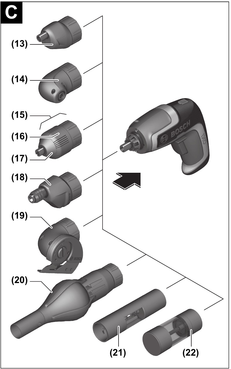 Bosch - IXO - Exzenteradapter/Winkeladapter - Schritt 2 Exzenteradapter/Winkeladapter - Schritt 2