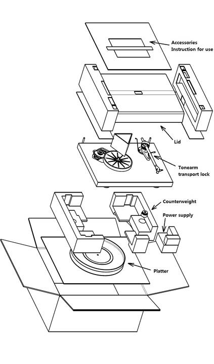 Pro-Ject Audio Systems - Debut Carbon - Gegenstände in den Karton packen Gegenstände in den Karton packen